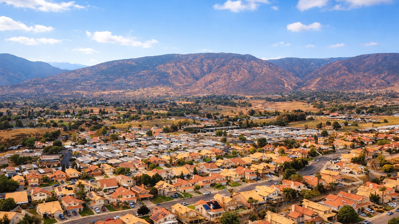 Homes in the Rolling Hills neighborhood of Yucaipa, California