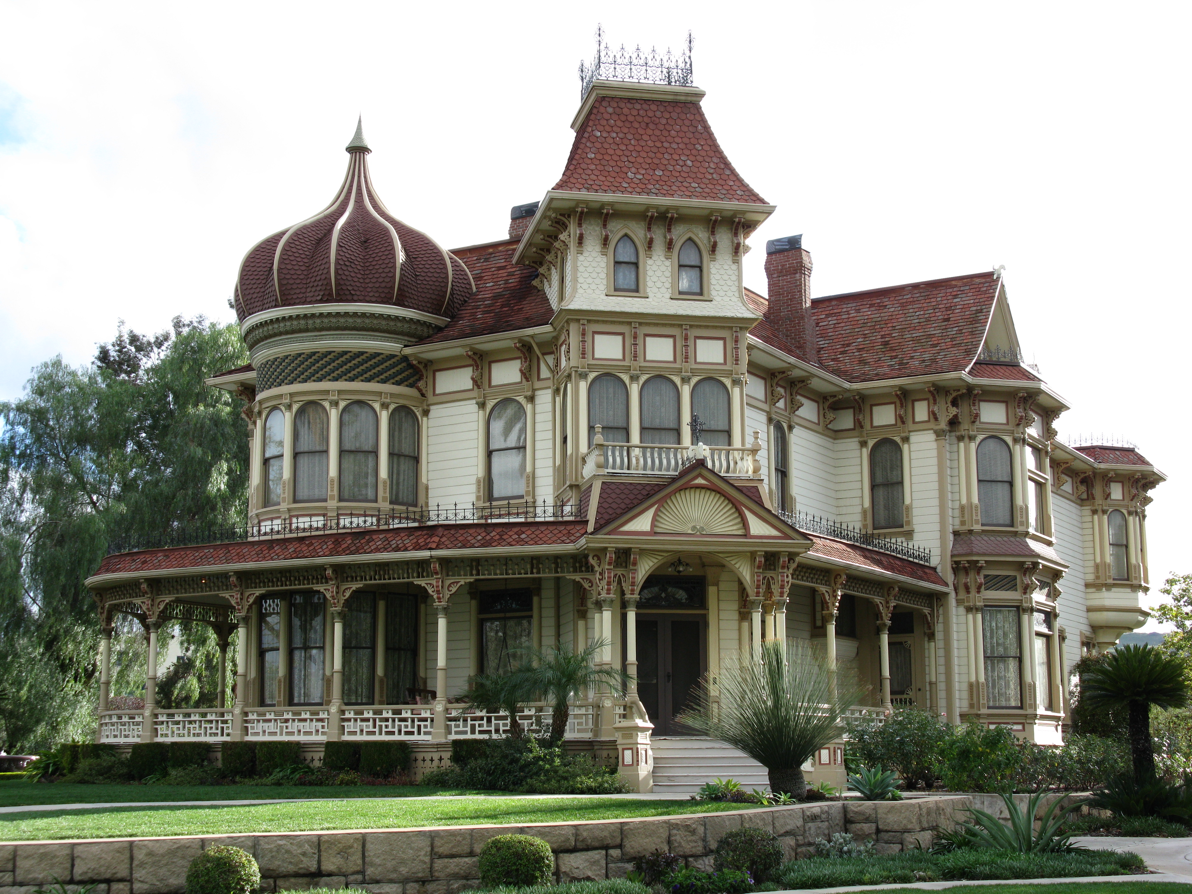 Historic Morey Mansion in Redlands, California showcasing Victorian architecture and the city's historic character