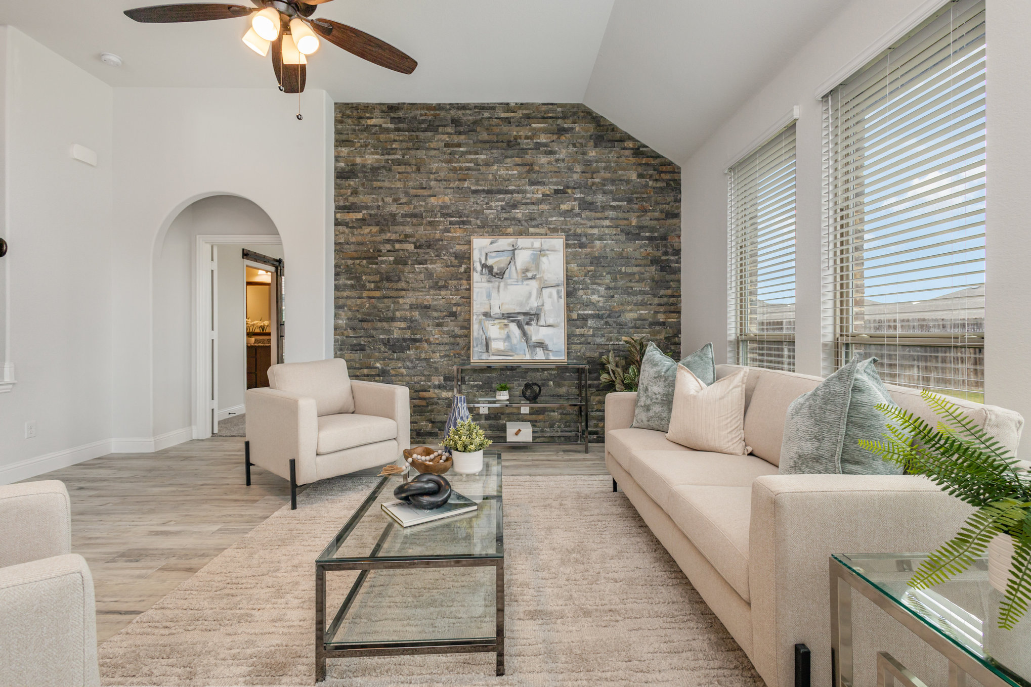 Fully staged living and great room