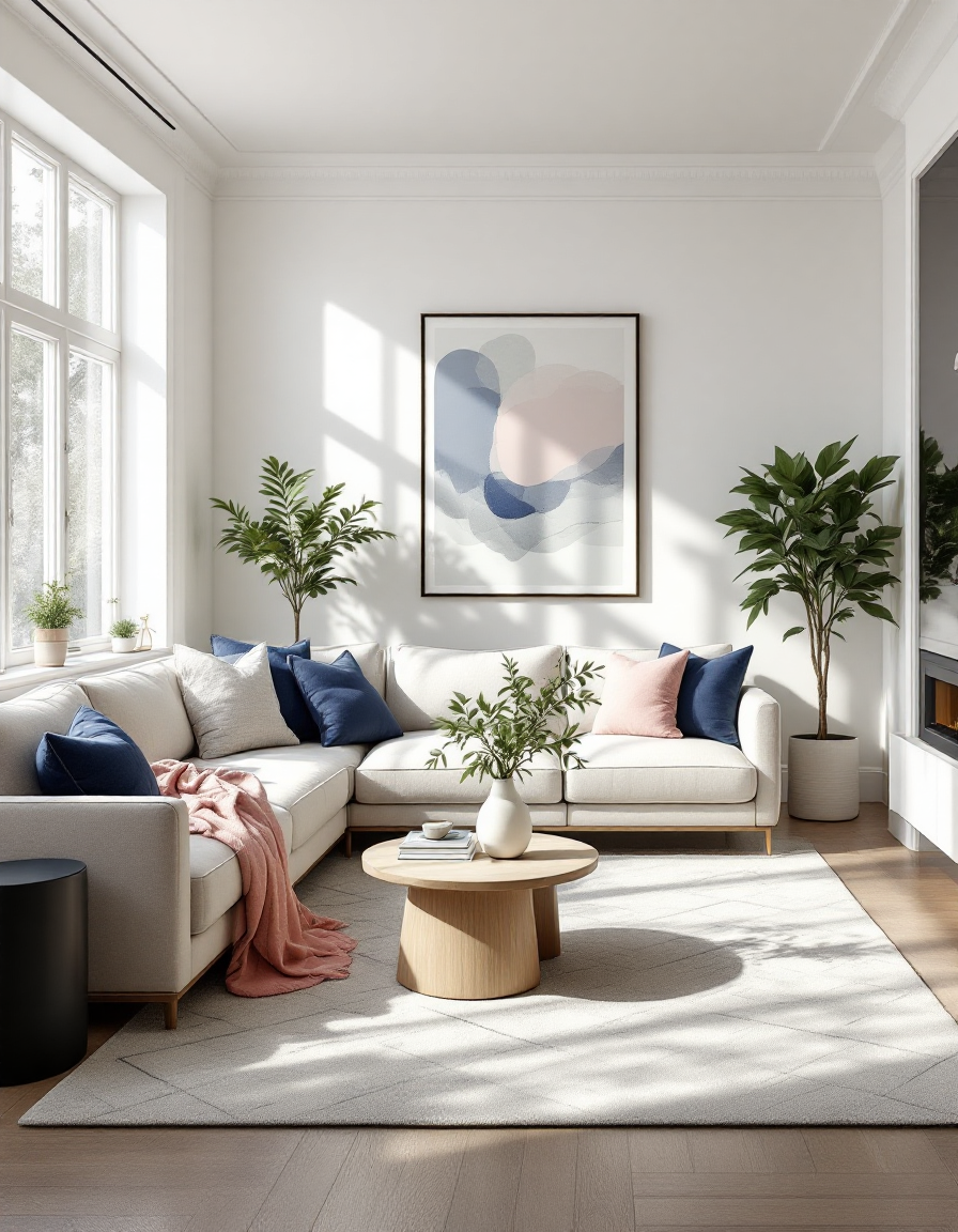 Virtually staged living room