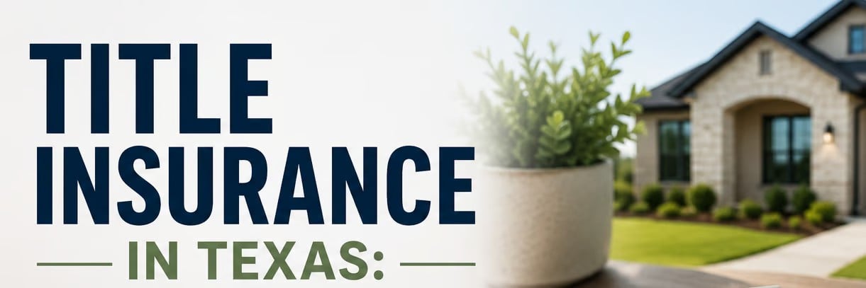 "Title Insurance in Texas" header graphic with a Texas home exterior in the background