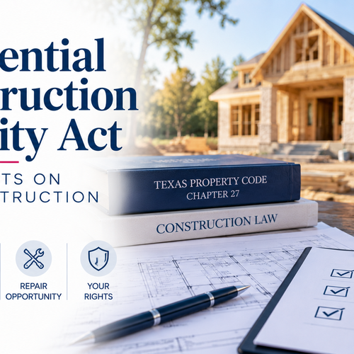 The Texas Residential Construction Liability Act: Your Rights on New Construction Defects