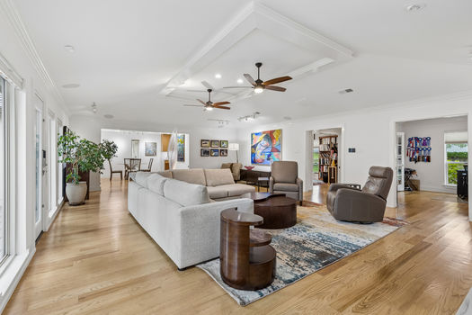 Living room with multiple seating areas | 9020 Glen Springs Dr, Dallas, TX 75243 | Lake Highlands