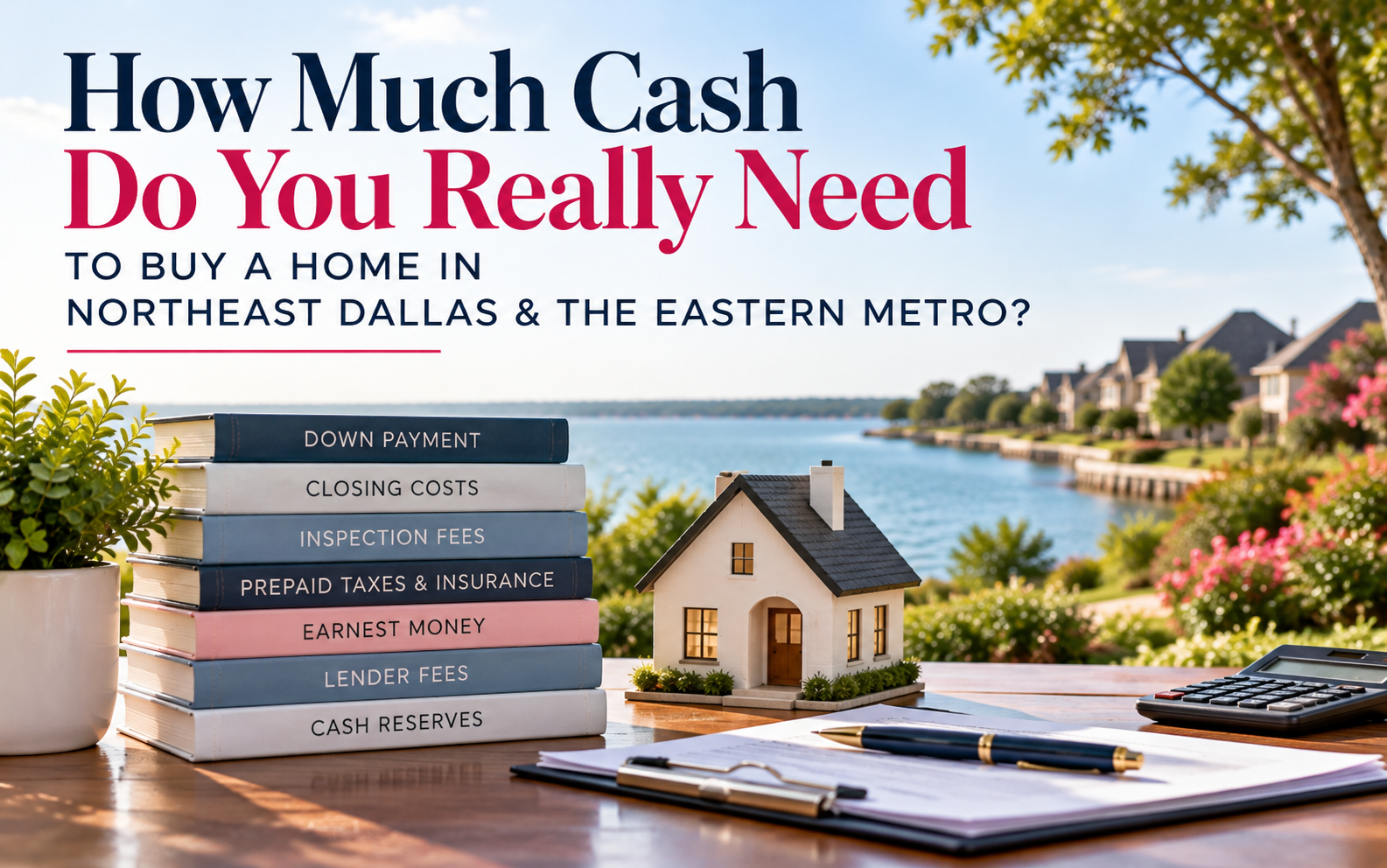 Real estate blog cover illustrating homebuying costs in Northeast Dallas, including down payment, closing costs, inspection fees, earnest money, insurance, and cash reserves.