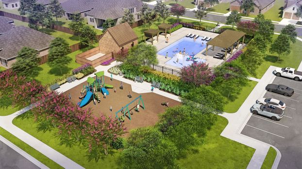 Rendering of amenity center at morgan farms 2