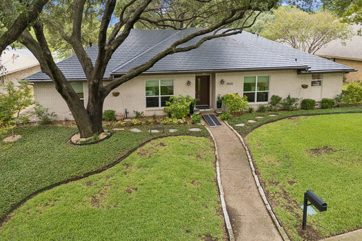 Front exterior from above| 9020 Glen Springs Dr, Dallas, TX 75243 | Lake Highlands