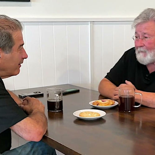 Cedar Press Coffee, Rod Tietz explains Buyer Golden Ticket in the community living room!