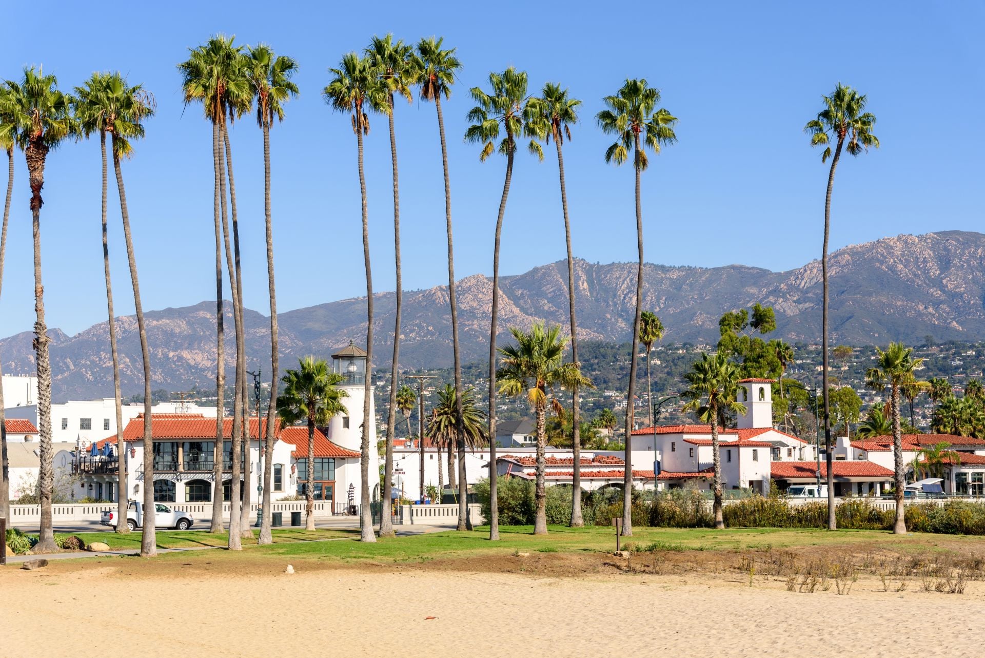 Santa Barbara as seen from the pier on a sunny autumn morning