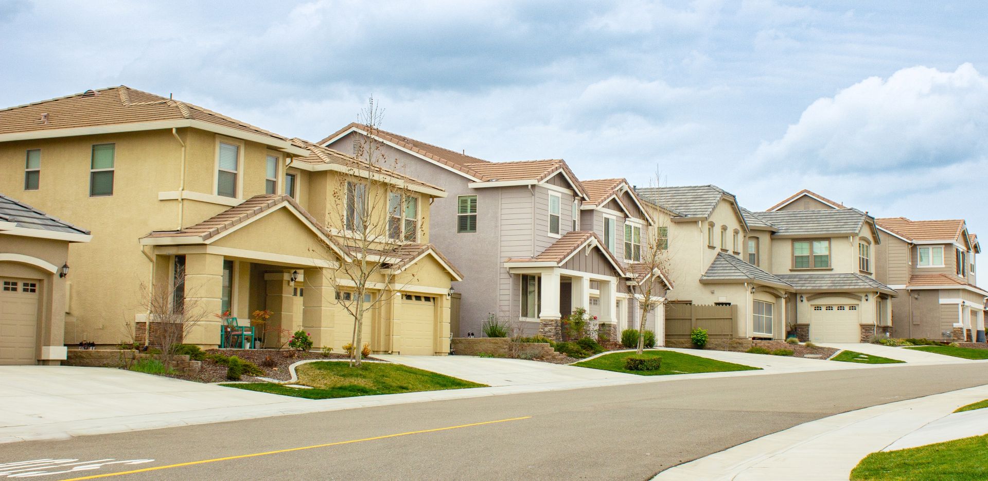 Row of single family homes in Northern California