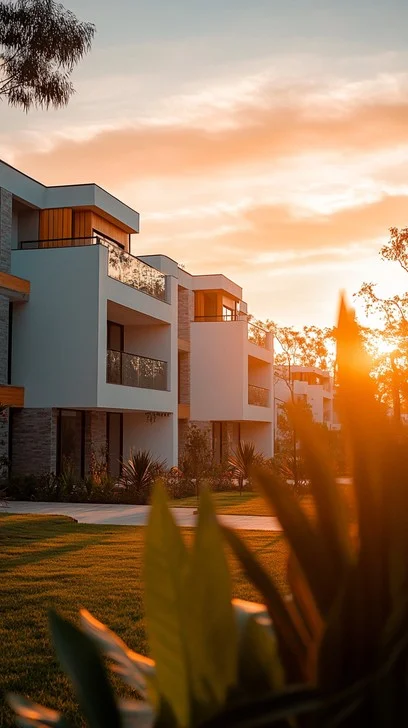 sunset-modern-homes-stockcake