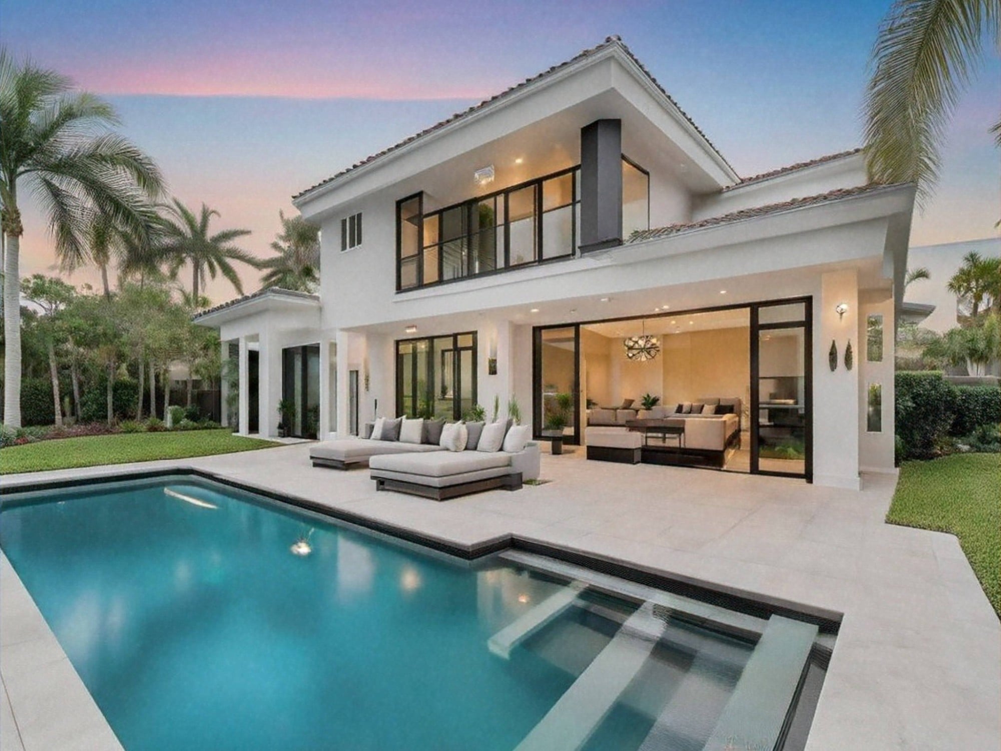 modern poolside villa