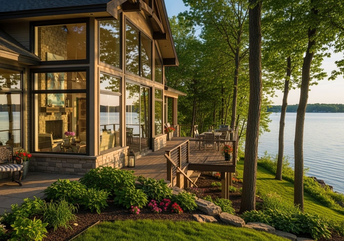 luxury lakefront home in minnesota