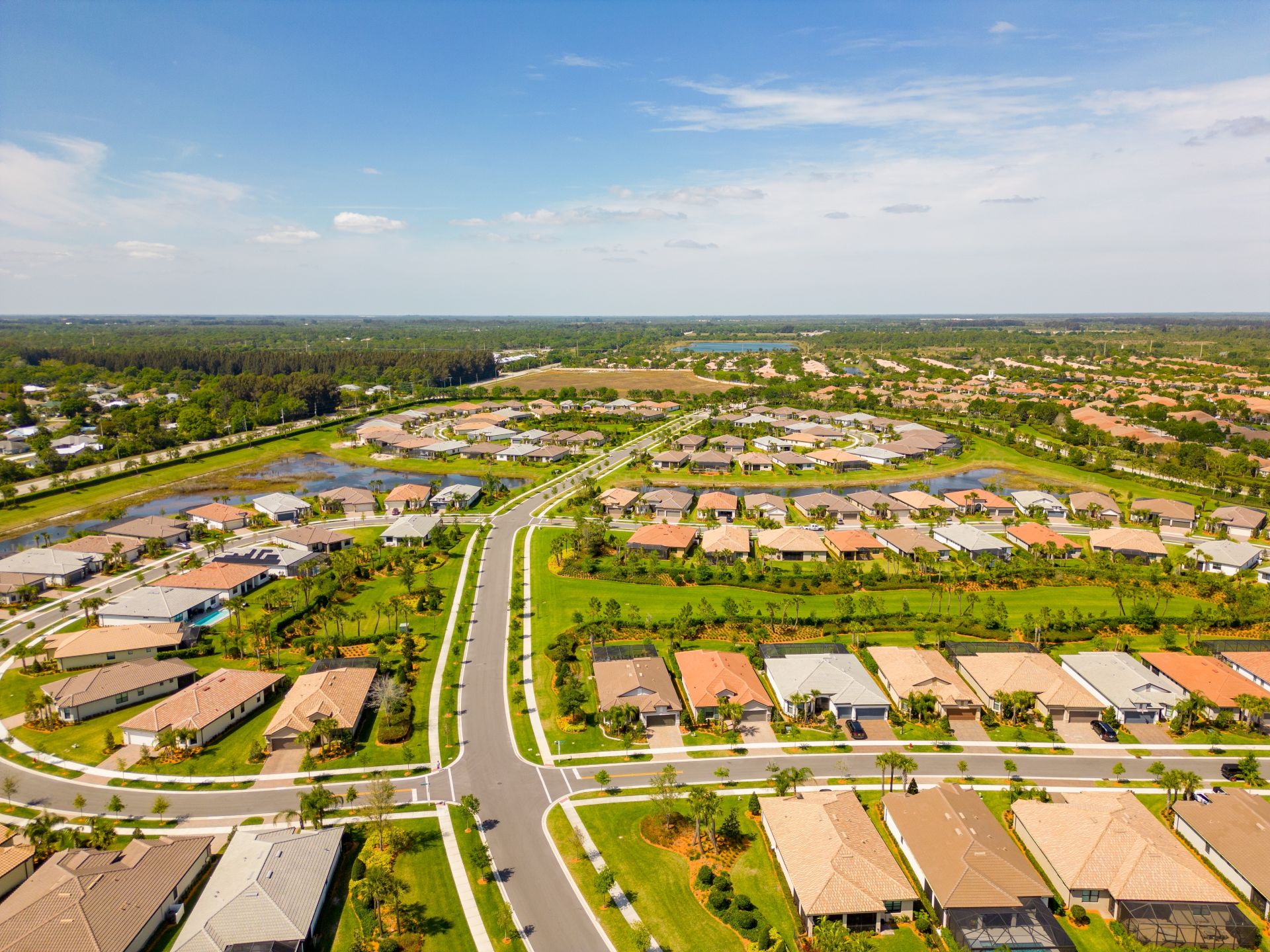 Aerial photo neighborhoods in Vero Beach Florida USA