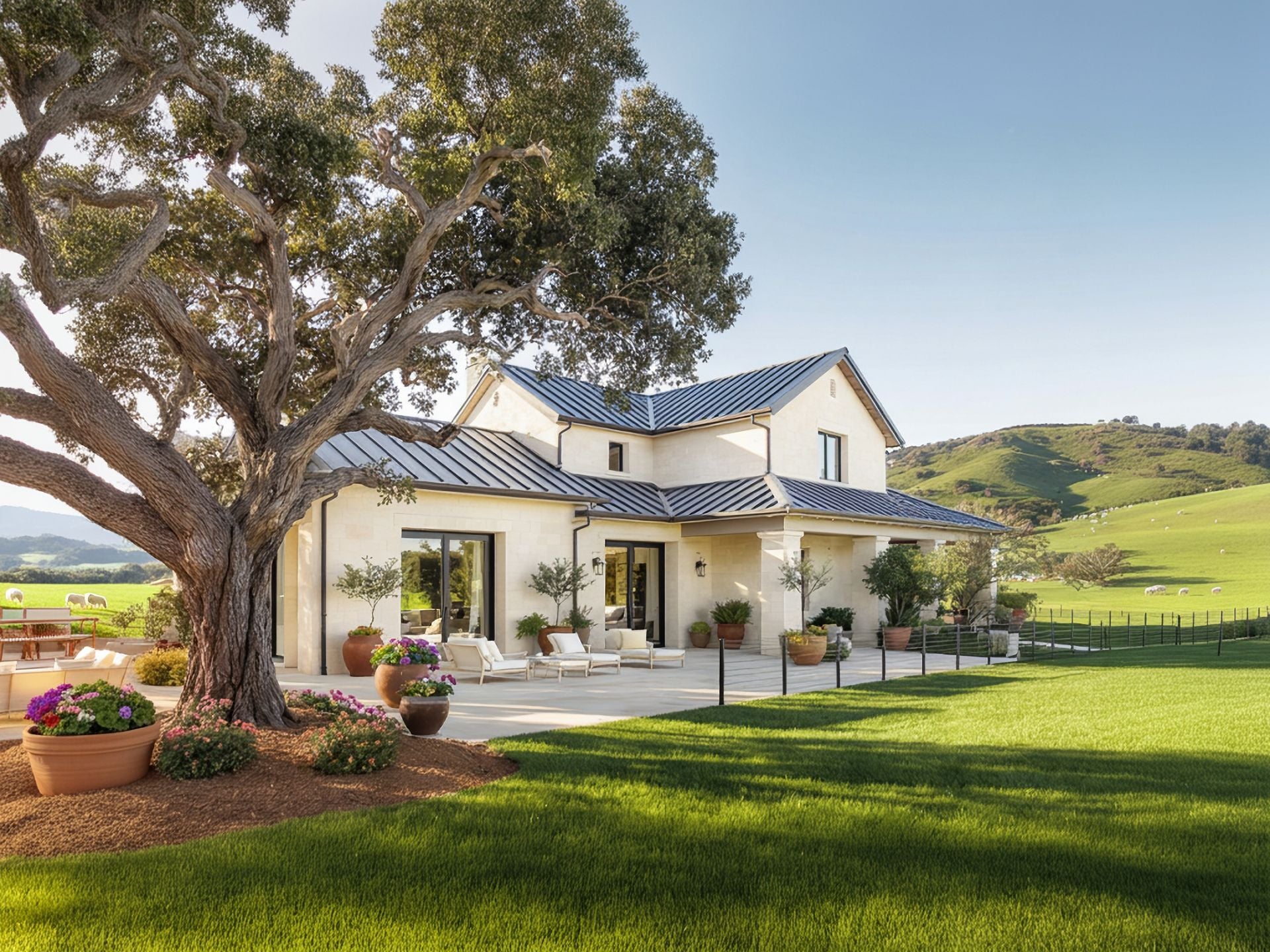 A serene, luxury farm setting on California