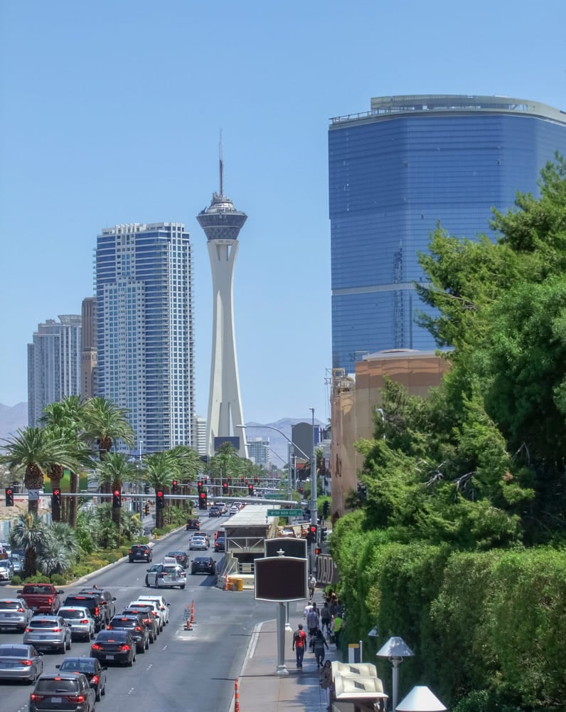 sunny city view of Las Vegas in Nevada, USA