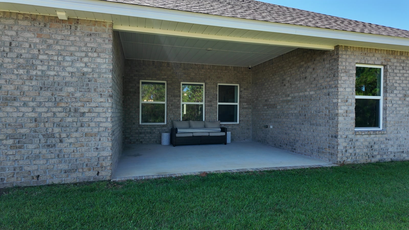 The covered back patio on the model home. Check before making substantial exterior changes.