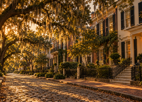 Moss-Draped Savannah at Golden Hour