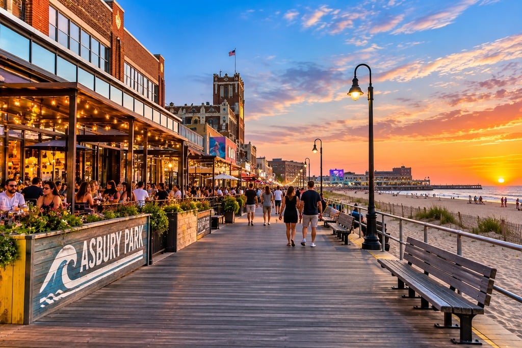 Asbury Park Boardwalk at Sunset