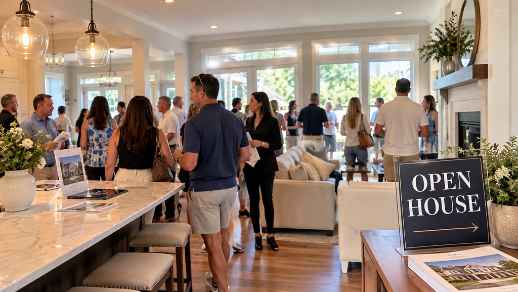 Bustling Open House in a Modern Home