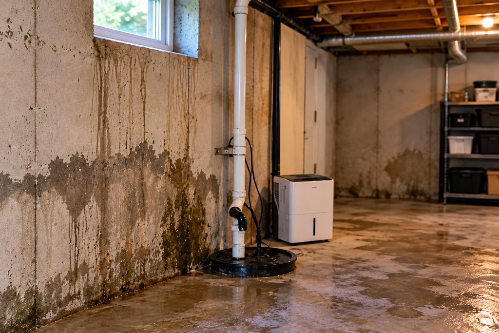 Moisture-Damaged Basement Inspection