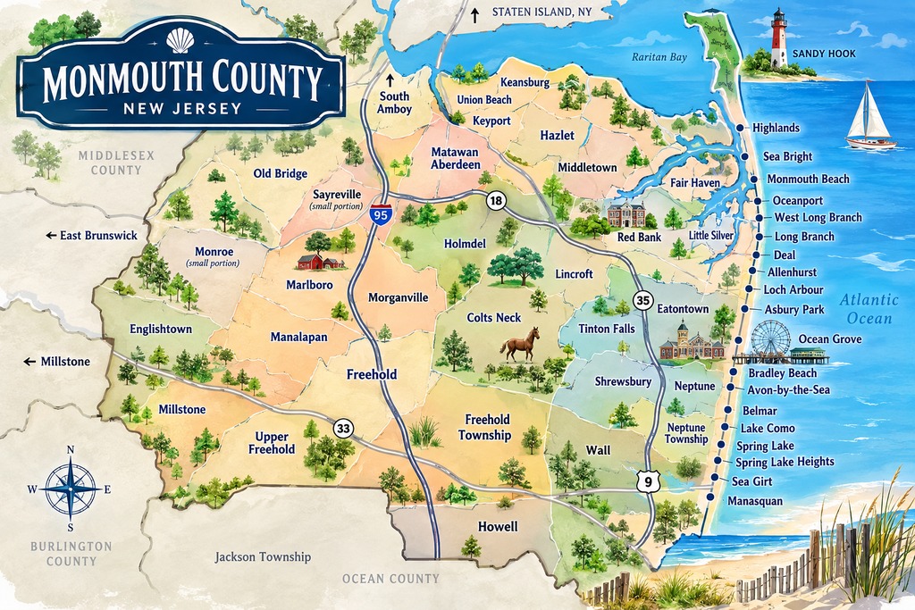 Monmouth County Coastal Guide Map