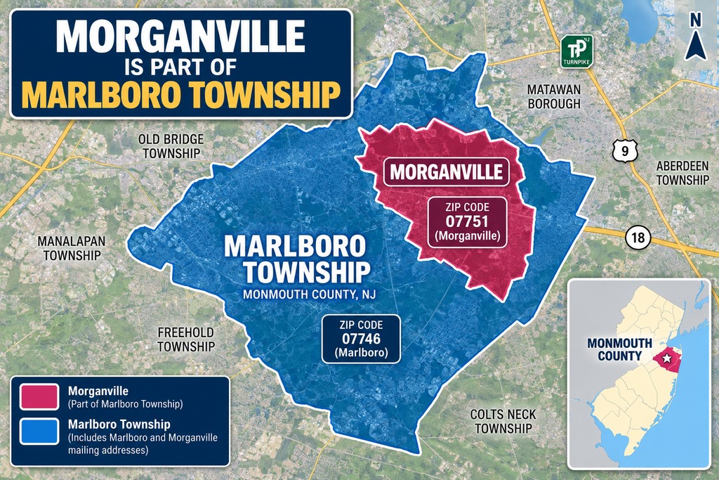 Morganville in Marlboro Township Map