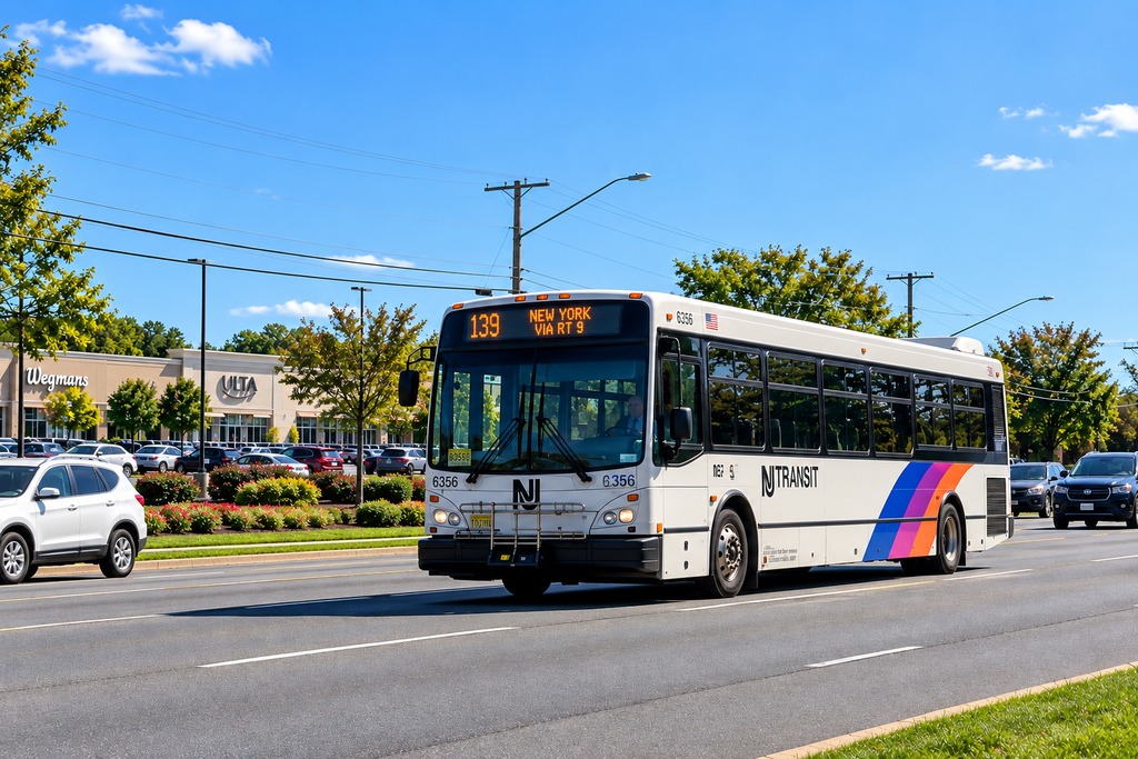 NJ Transit Bus Along Route 9