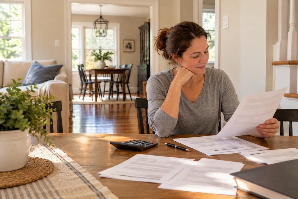 Reviewing home sale closing paperwork