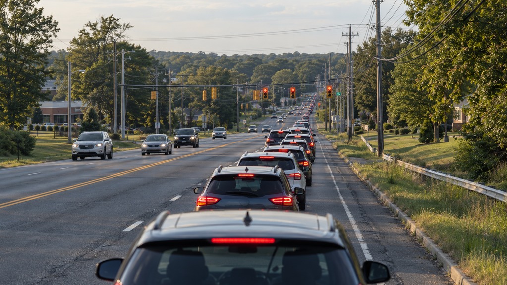 Rush-hour queue on Route 33
