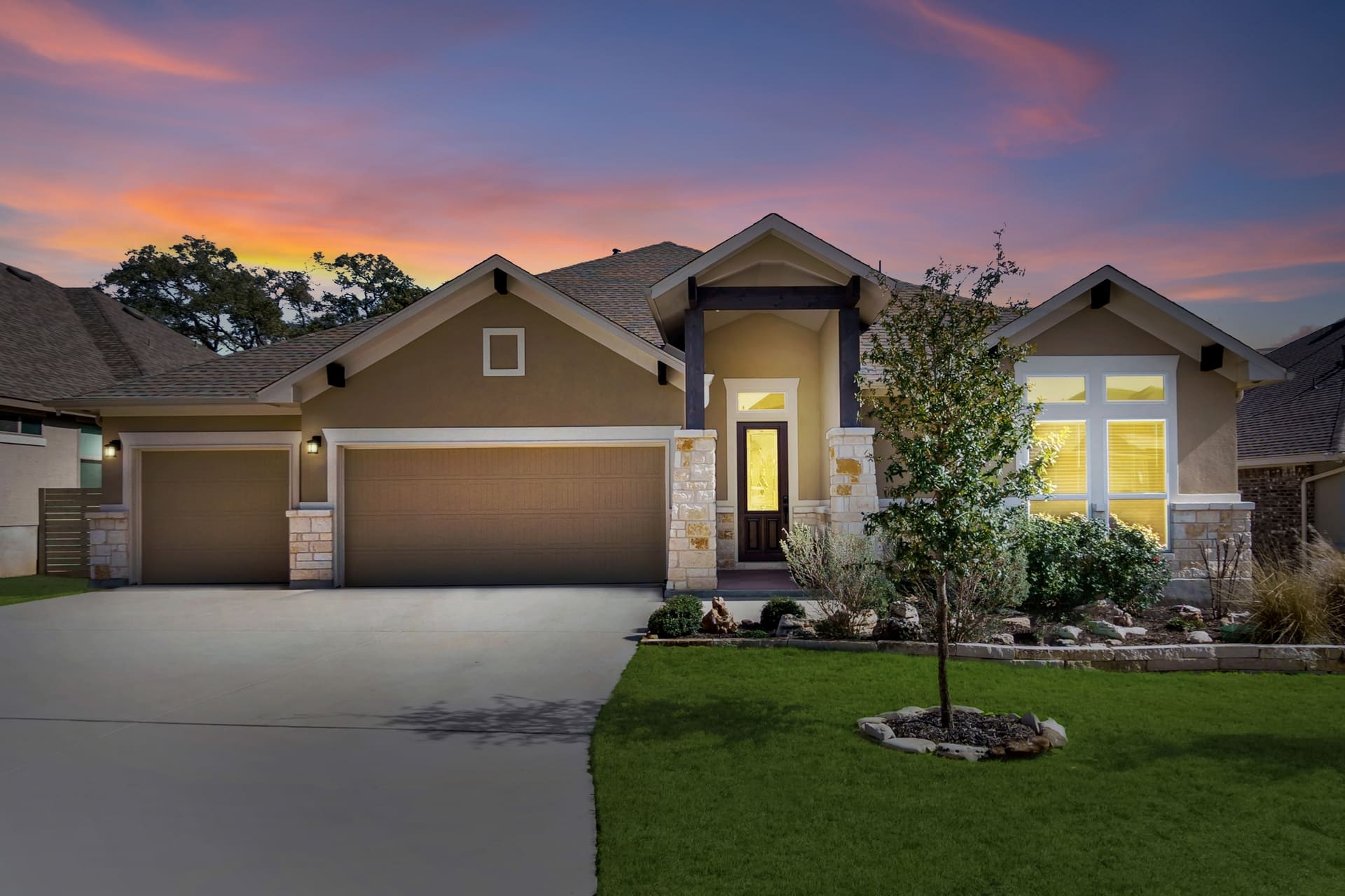 A Beautiful home at sunset