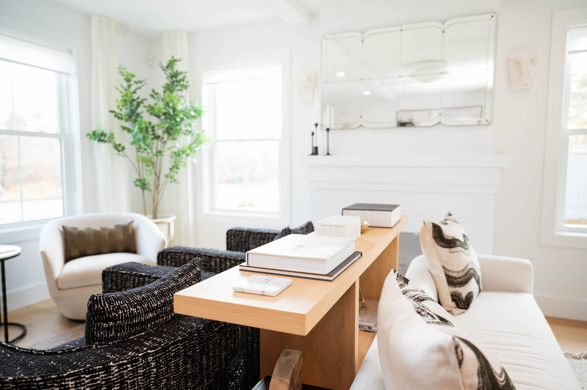 Bright Living Room with Branded Elements