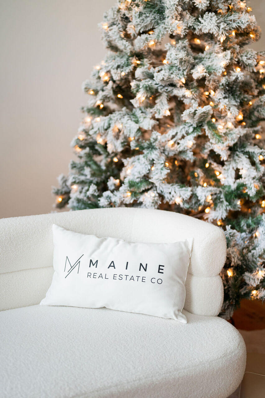 Holiday Decor with Maine Real Estate Co Pillow