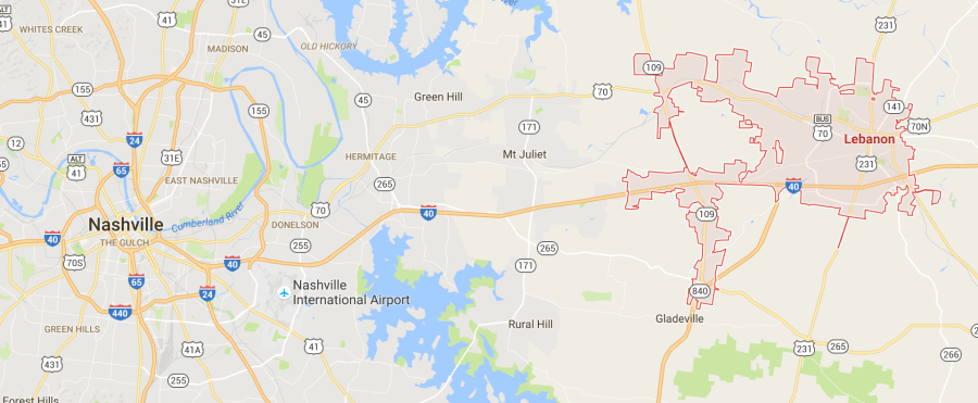 Lebanon Tn Map 