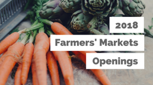 Nashvile and Surrounding Area Farmers Market Openings 2018