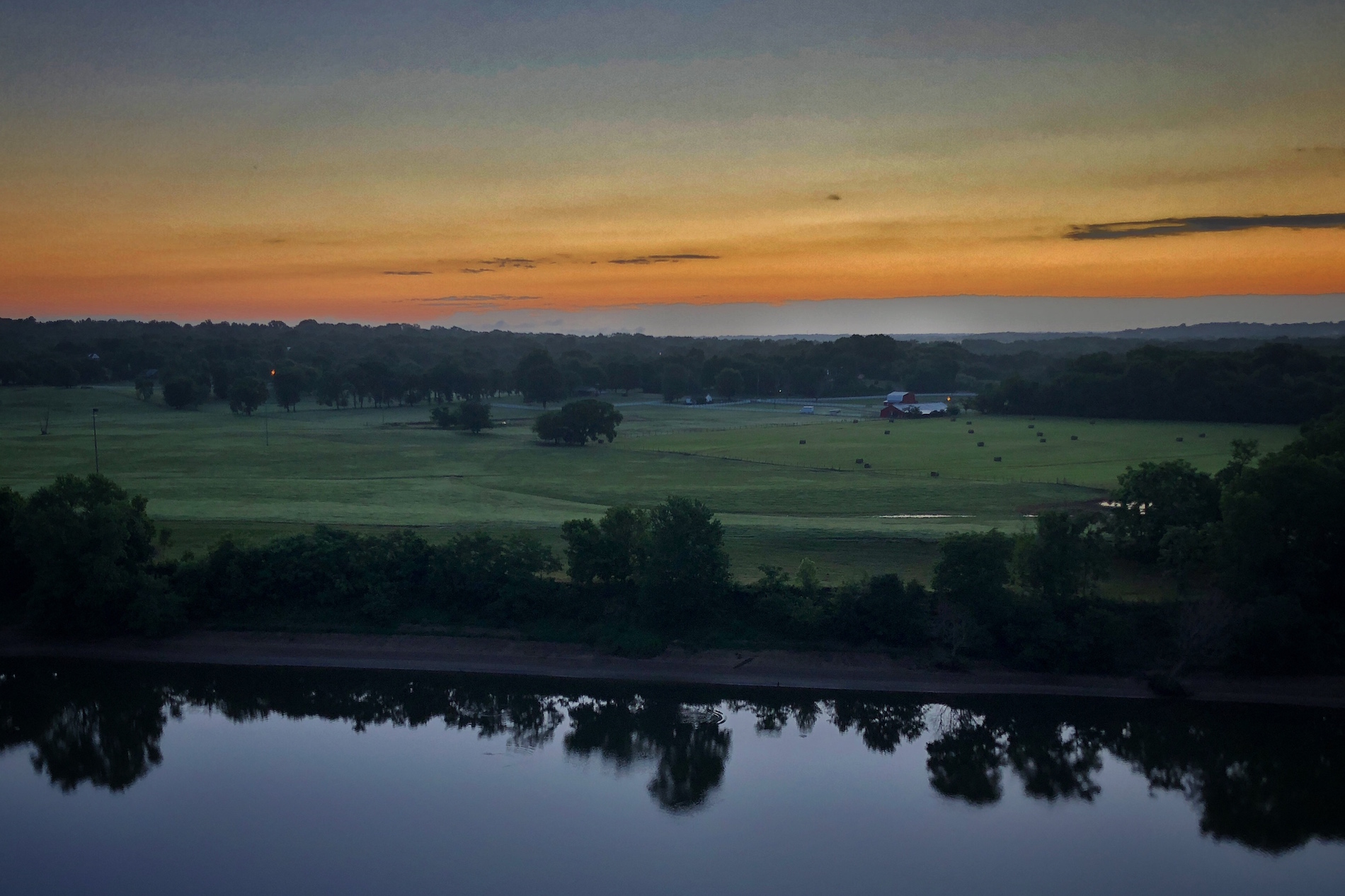 Cumberland River Sunrise in Nashville, Tennessee