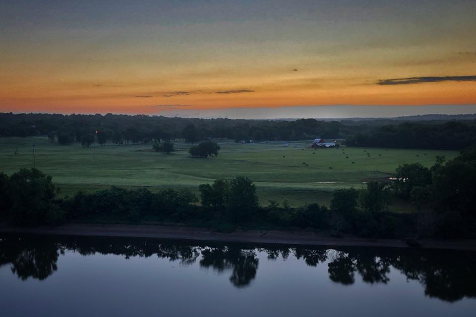 Donelson sunrise over the Cumberland River and Neelys Bend