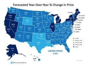 Forecasted Year-over-Year Change in Home Prices