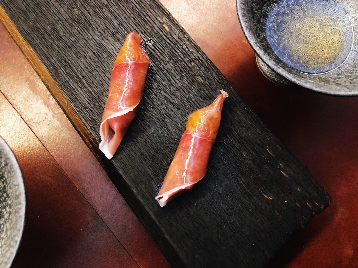 Fatty tuna and country ham at Catbird Seat in Nashville