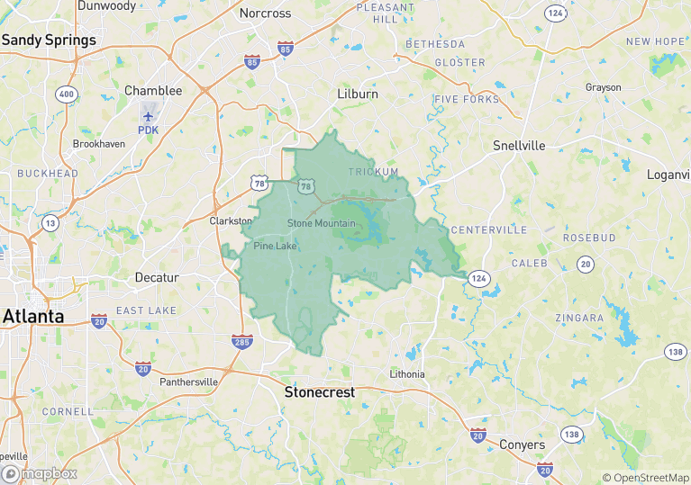 Stone Mountain Ga Zip Code Map Map